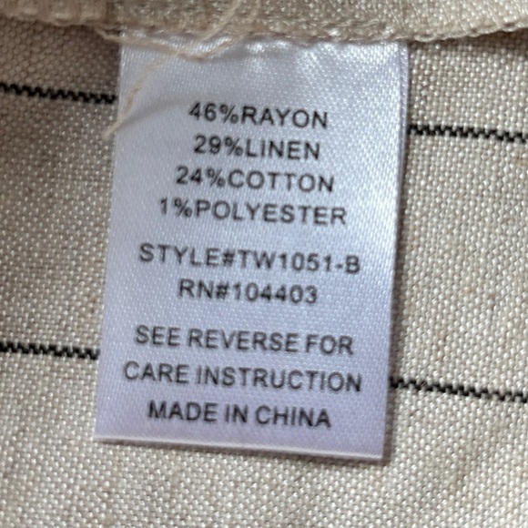 The Workshop Beige Black Pinstriped Front Slit Maxi Skirt NWT Size Large - Picture 4 of 7